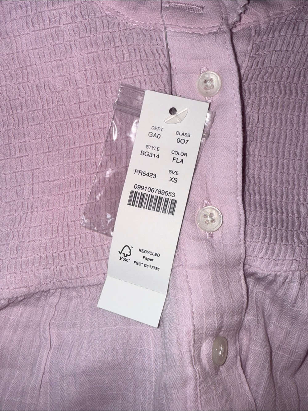 J.Crew NWT Pink Smocked Ruffle Neck Cotton Blouse XS Long Sleeve Boho Top - Picture 4 of 12